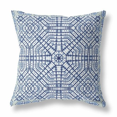 PALACEDESIGNS 28 in. Geostar Indoor & Outdoor Throw Pillow Navy White & Black PA3091811